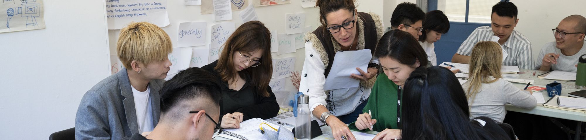 Students in a Presessional Academic English classroom