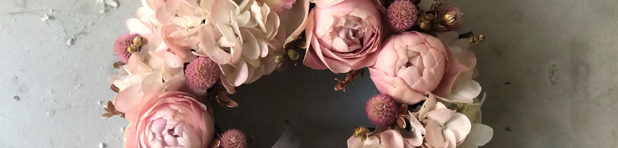 Pink flower garland