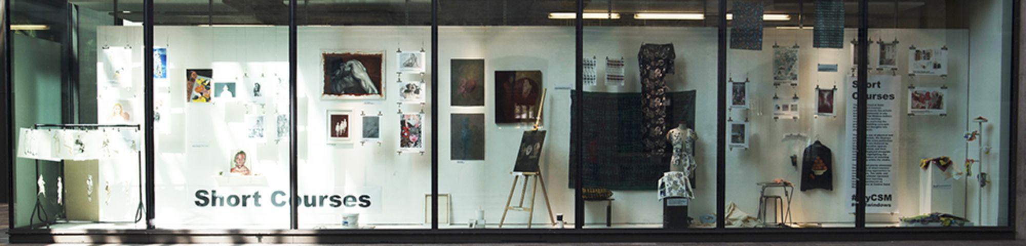 CSM Short Courses Window Gallery Exhibition left side