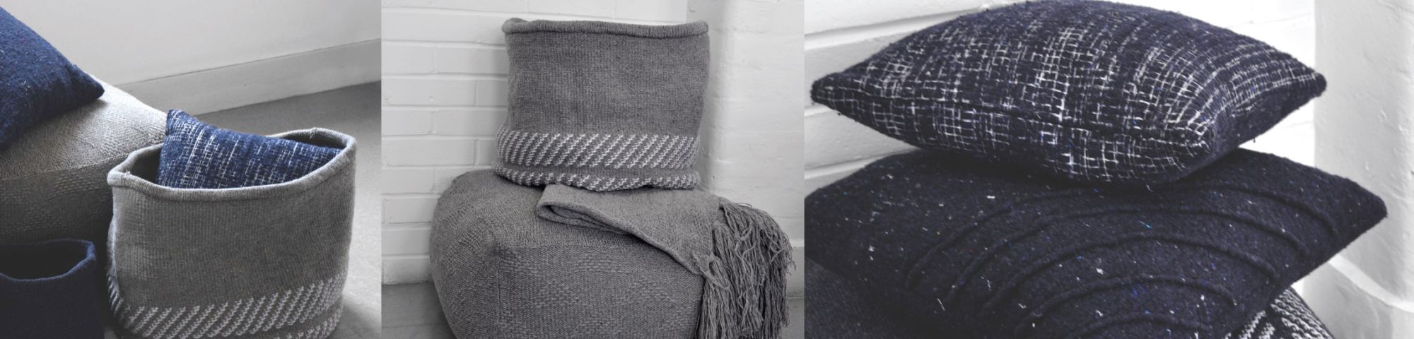 Grey cushions and fabric