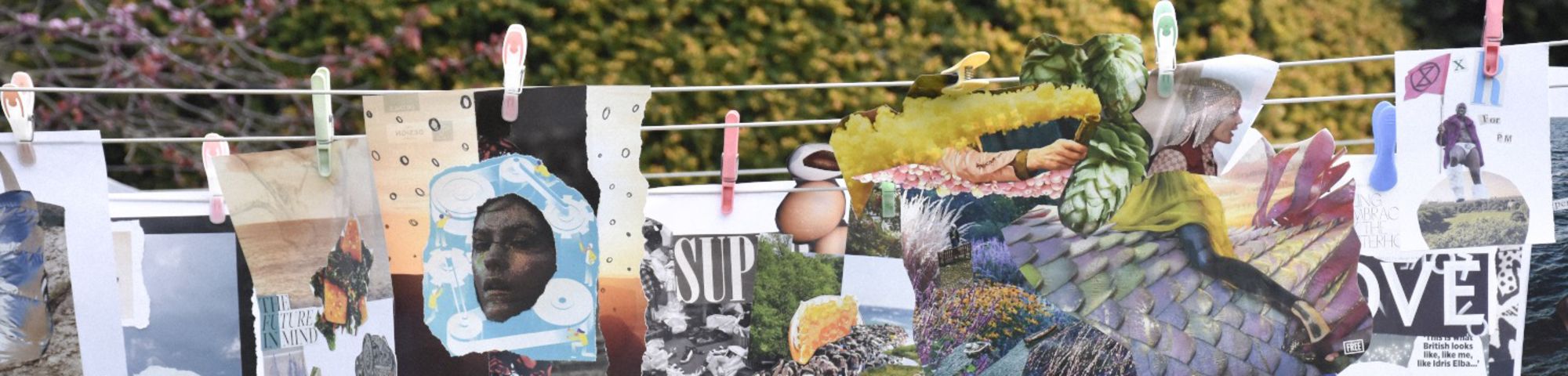 Collage of different fashion related images