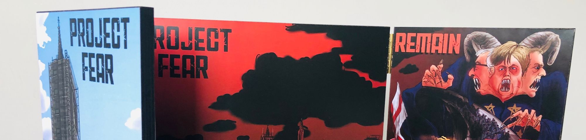 Triptych with violent and fantastical scenes