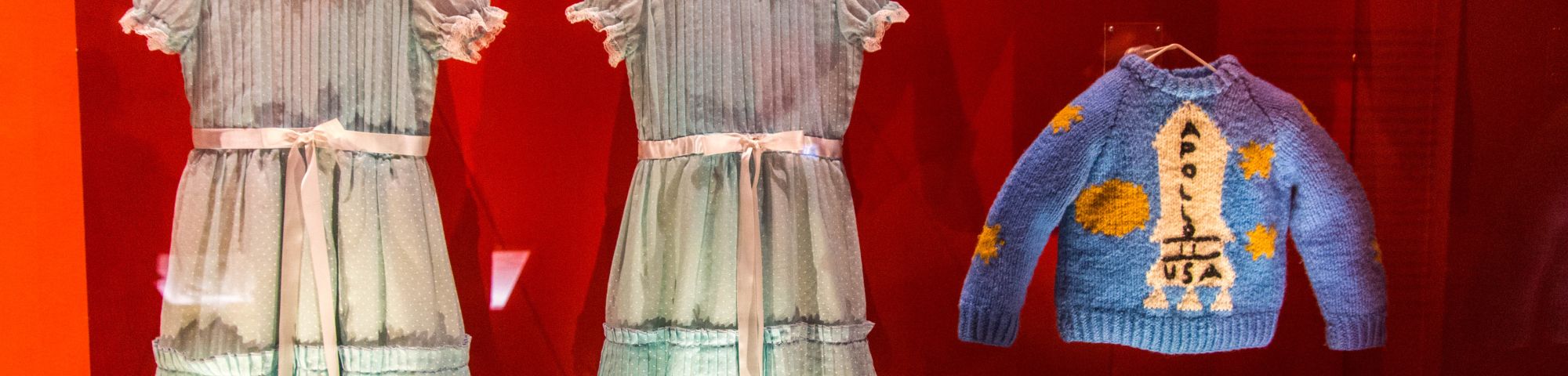 LONDON, ENGLAND - MAY 2019: Original costume props from the adaptation of The Shining, starring Jack Nicholson and Directed by Stanley Kubrick. On display along with other pieces at the Design Museum. - Image Hethers/Shutterstock