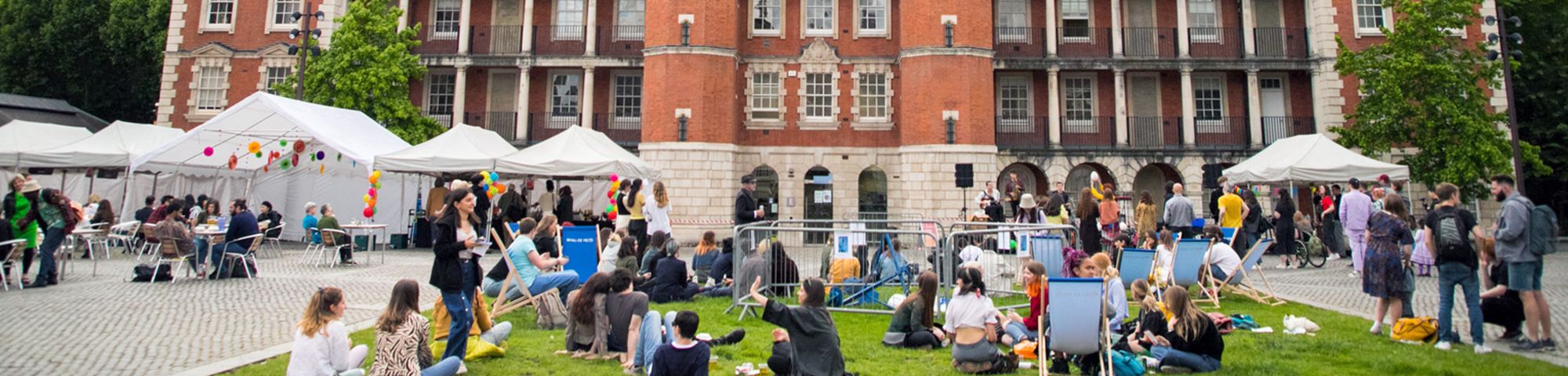 Students relaxing on the Parade Ground