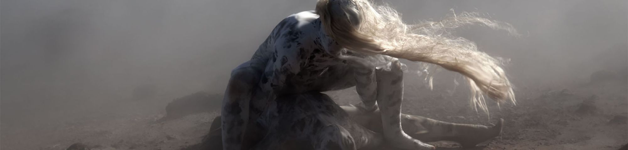 Photo from Once, a series by Beverley Carruthers, which features a shrouded figure on a misty moor.