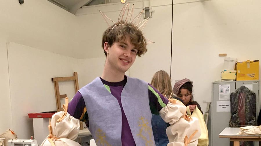 person standing in costume
