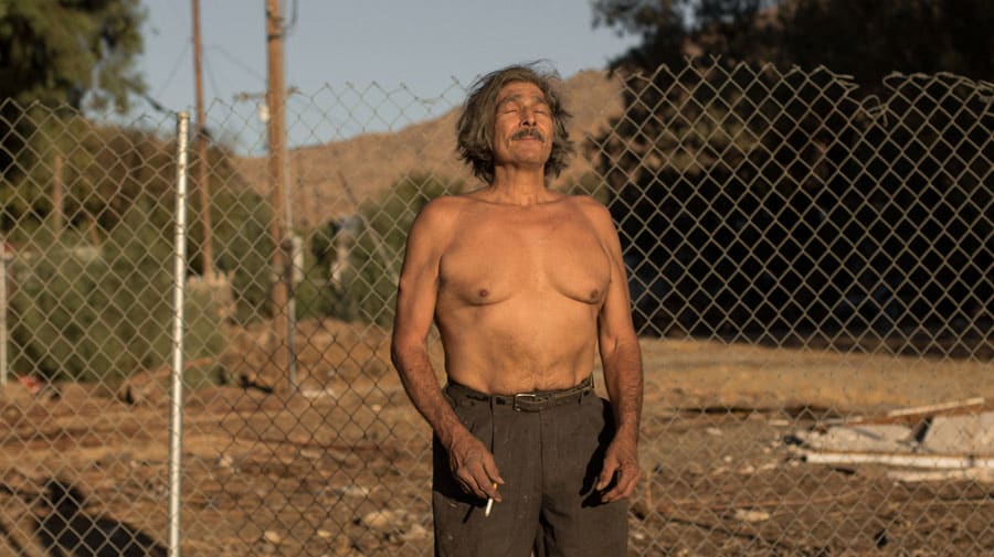 man in field