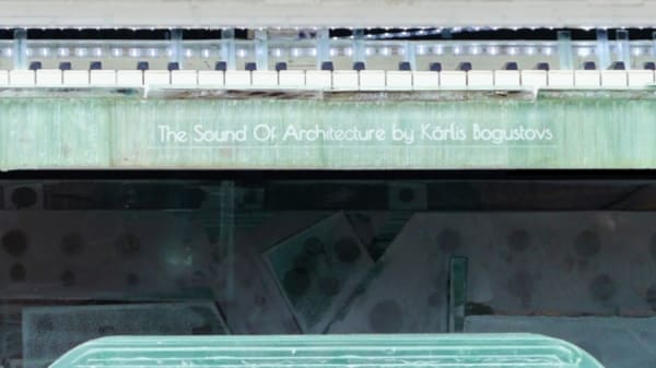 Photograph of an object reflected in a mirror