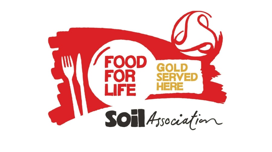 Gold Food Served - Soil Association Logo