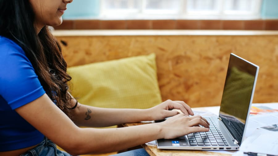 Person working on laptop