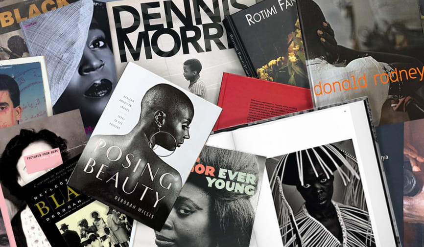 Image depicts a collage of photobooks.