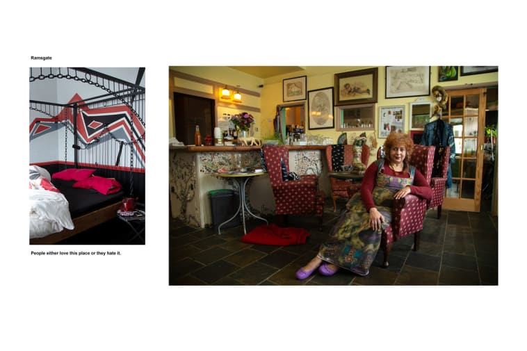 woman sitting in eclectic room