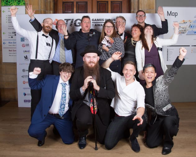 LCC Screen School staff group photo after winning award for Best Education Initiative at 2019 TIGA Awards