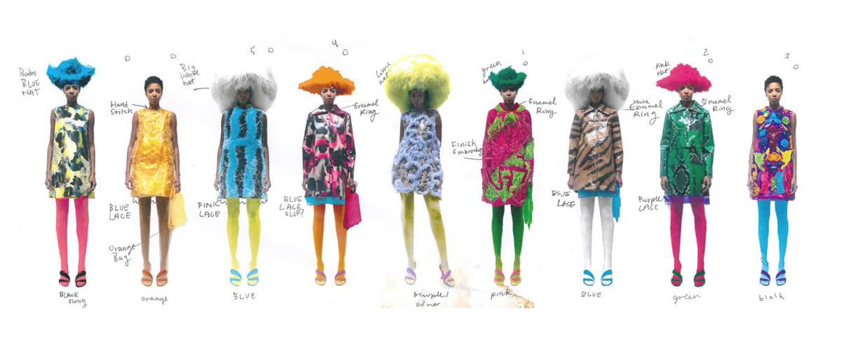 Collage of models wearing looks from one collection