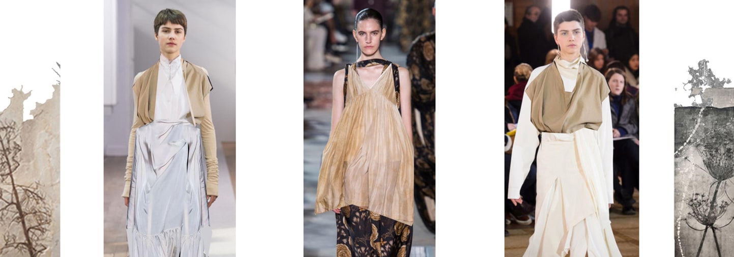 3 outfits made with seaweed as the main material