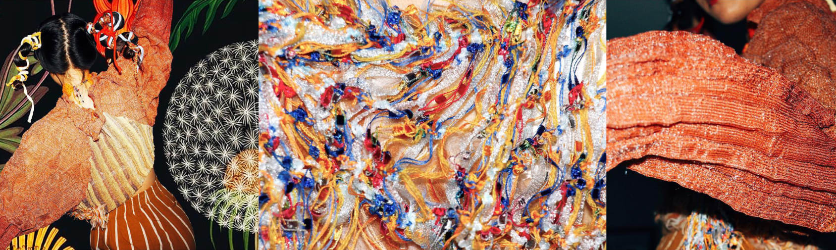 Colourful knitted work