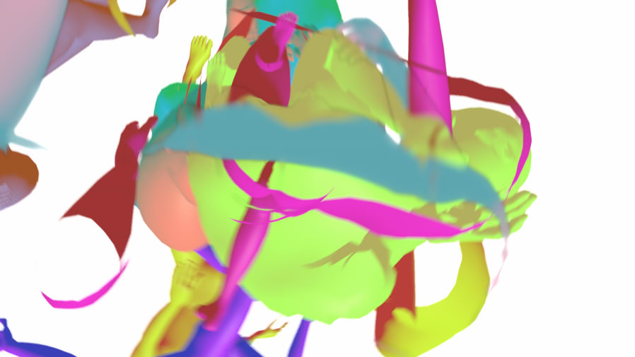 illustrative neon digital painted lines