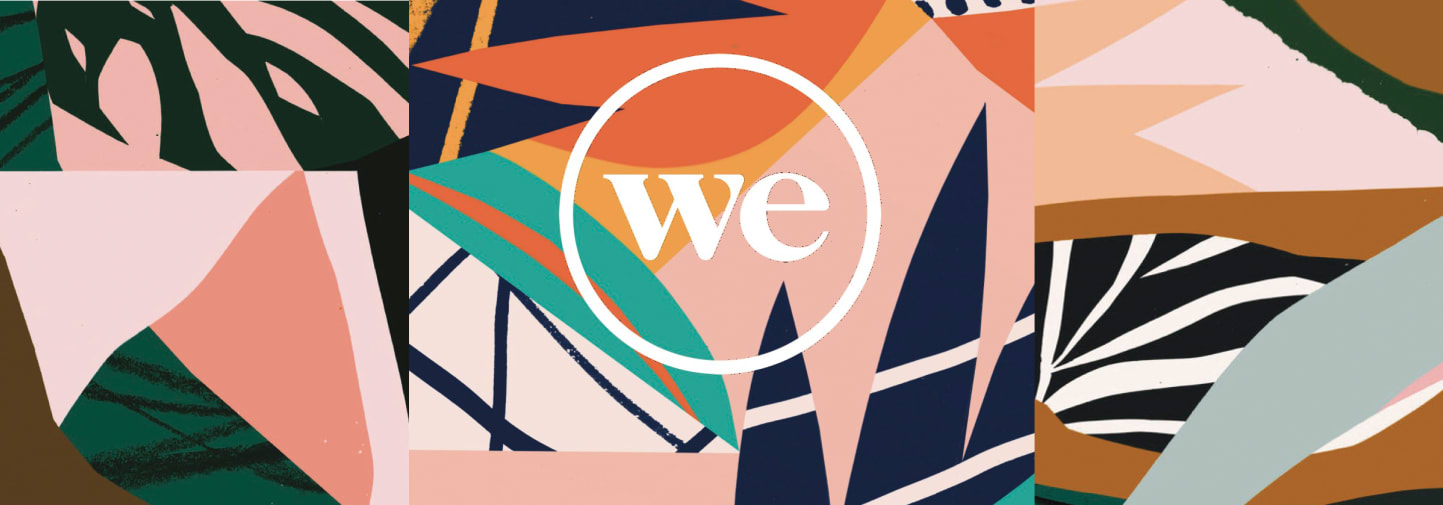 We Work Logo with colourful background