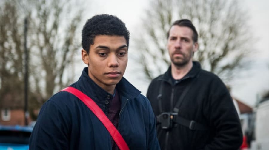 Still from the film Killed by my Debt, featuring the main and supporting character