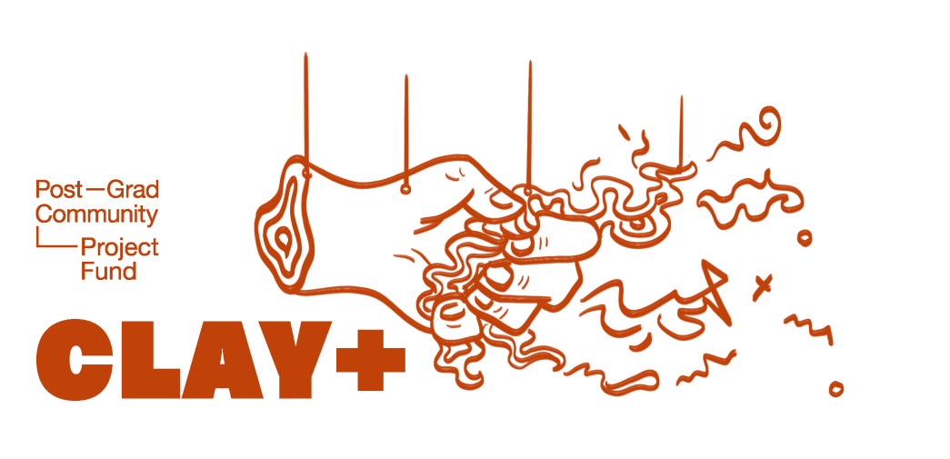 Illustration of a hand with the the word CLAY hand scrolled