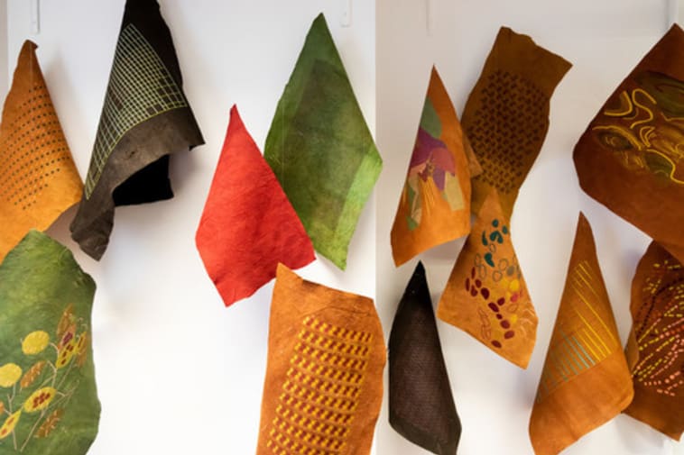 Pieces of textile materials 