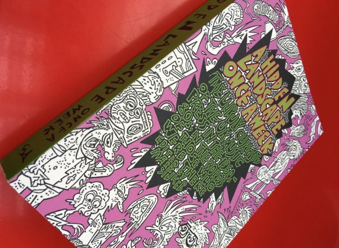 Book on red background - comic book style imagery