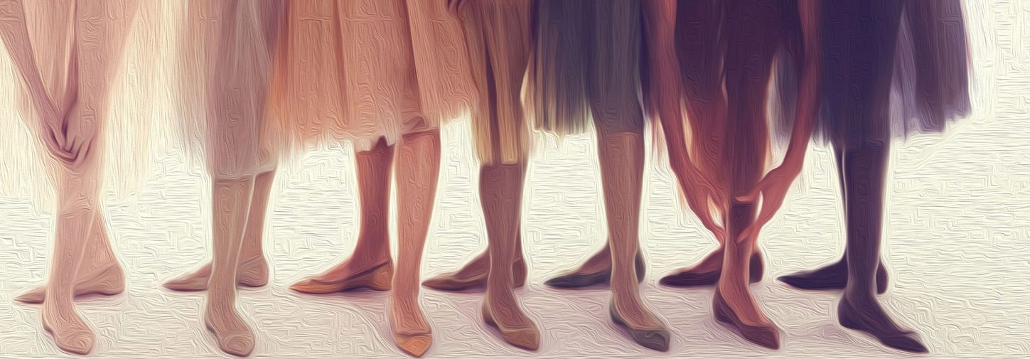 ballerinas in various nude shades
