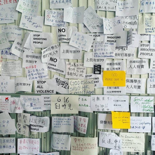 post its on a wall