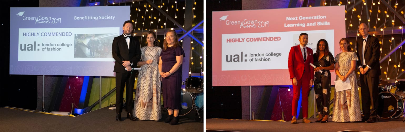 LCF accepting awards at the green gowns 2019