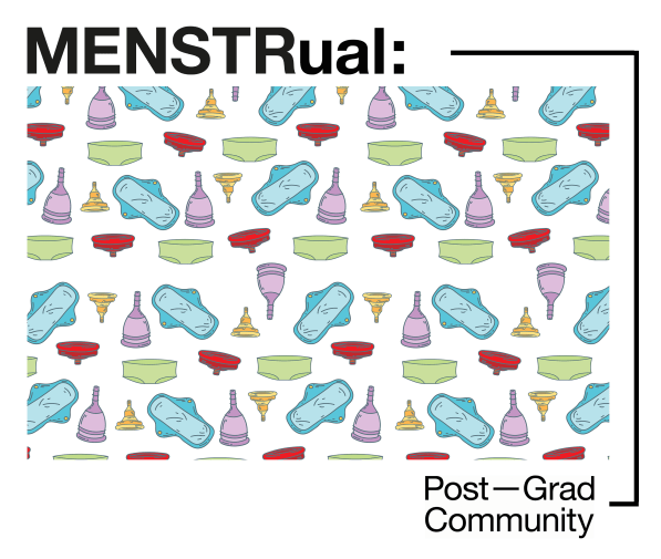 illustration with menstrual products