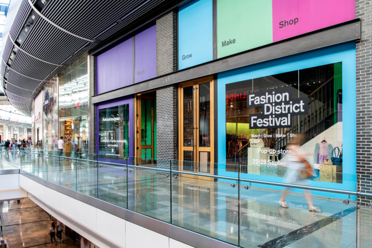 Image of the outside of a shop in the Westfield shopping centre in Stratford