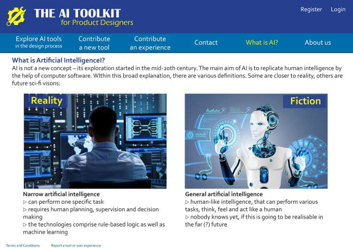 Screenshot of website which asks the question 'What is artificial intelligence?'