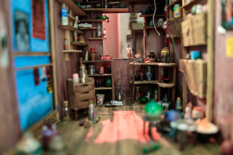 Scale model of a room created by student