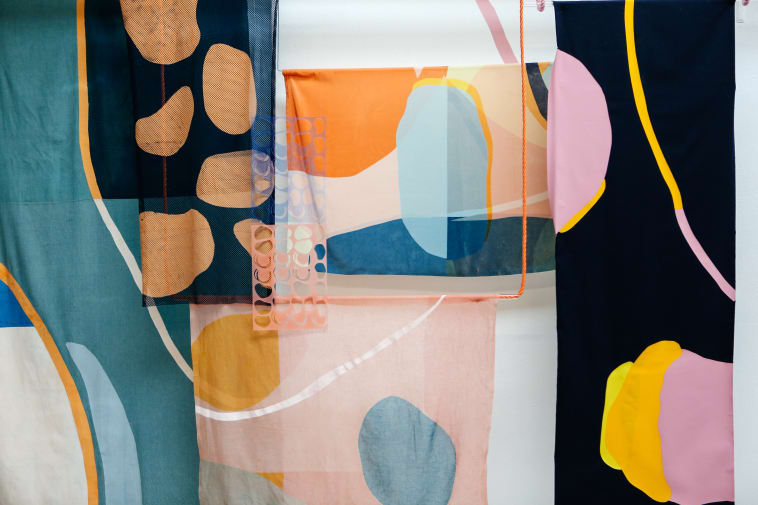 Textiles with organic shapes by Tayla-Jayne Sander