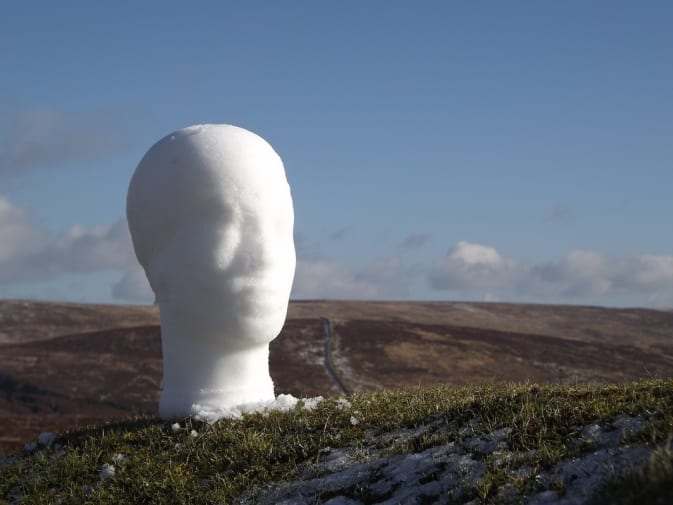 Testing the mould in Dartmoor National Park, snow.