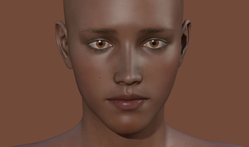 Computer generated face of a human