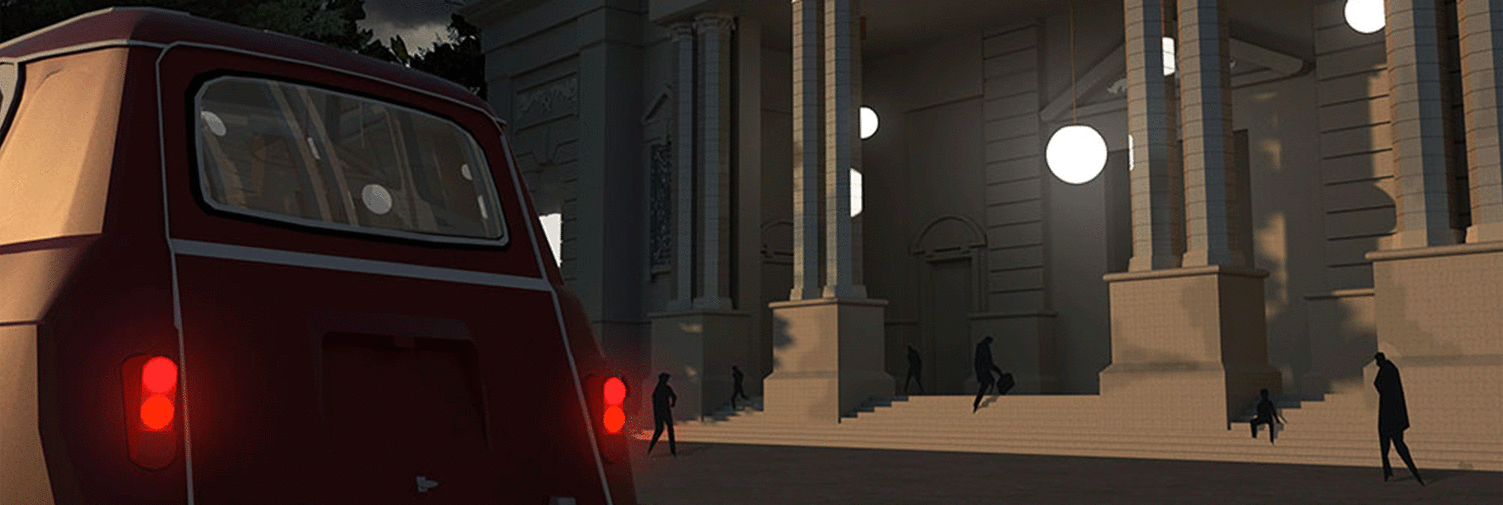 SketchUp render of exterior shot of metro station