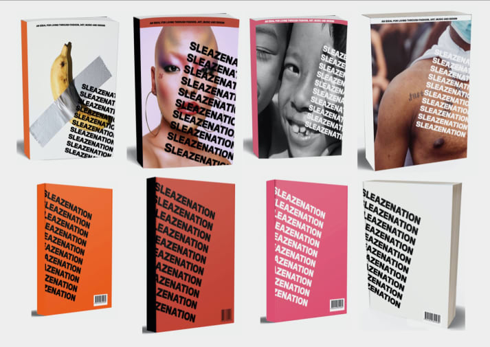 A series of mock-up magazine covers.