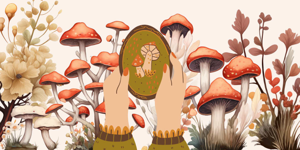 watercolour mushrooms