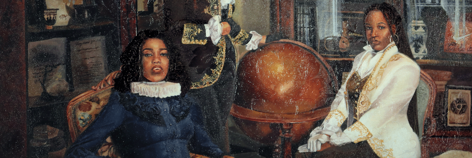 Cropped portrait of Black women in Victorian attire