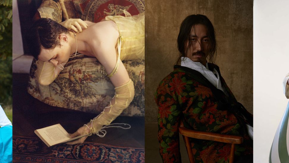 Various male models posing with different outfits