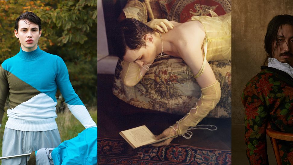 Various male models posing with different outfits