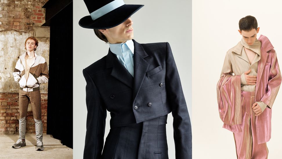 Various male models posing with different outfits