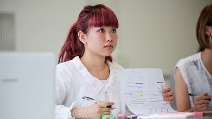 Student taking a Progress test
