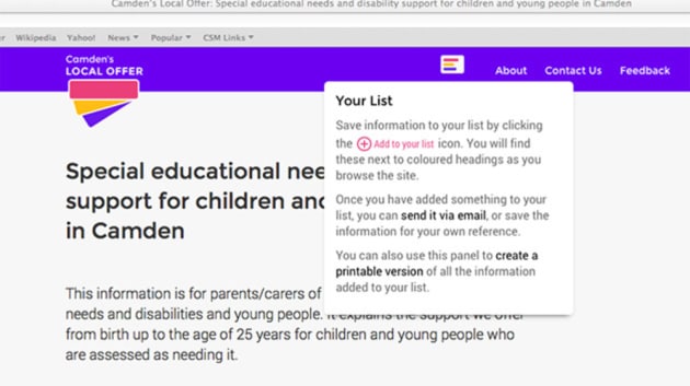 Screenshot of a website