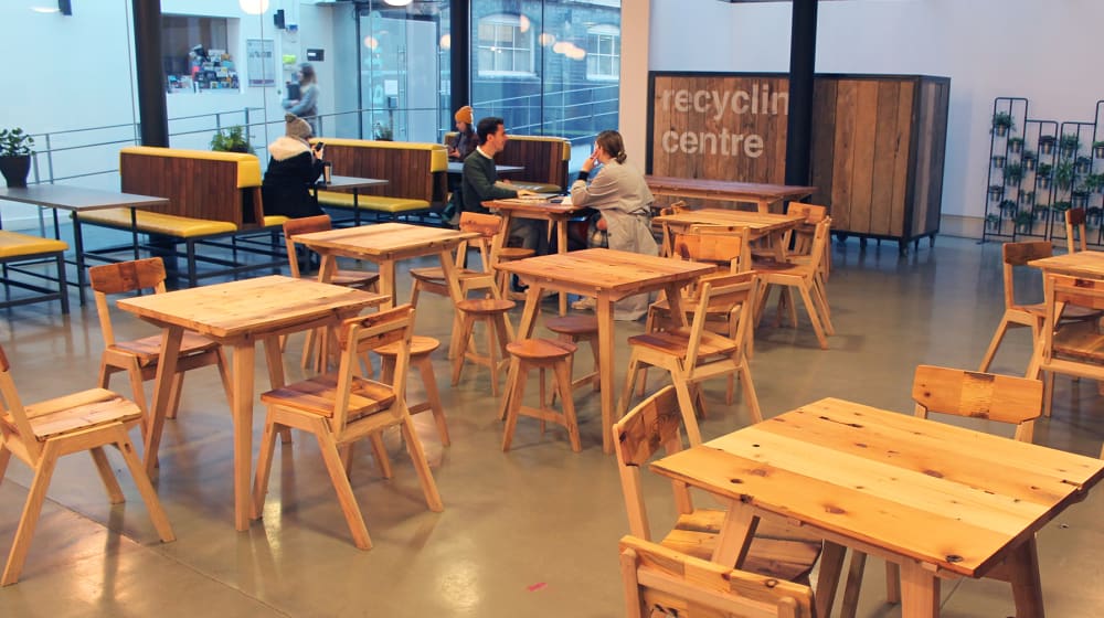 Interior of canteen at Chelsea College of Arts
