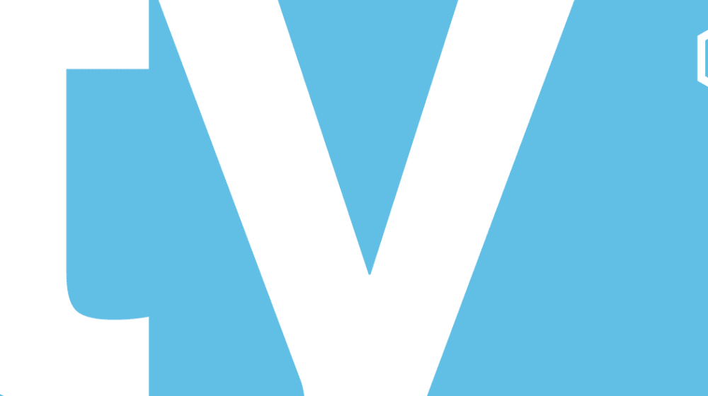 Blue and white logo