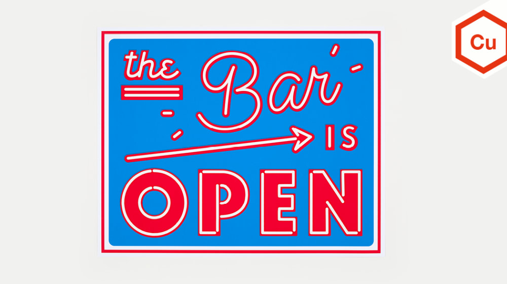 The Bar is Open sign
