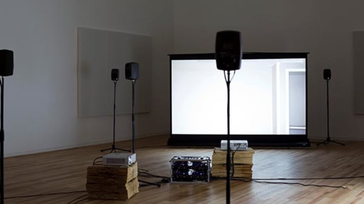Image of a video art installation by Hannah Rickards