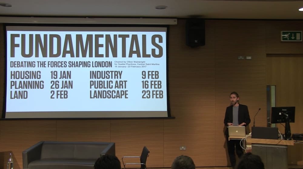 Oliver Wainwright speaking at Fundamentals lecture series